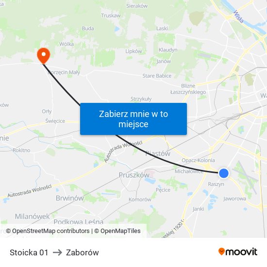 Stoicka 01 to Zaborów map