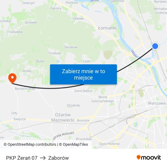 PKP Żerań 07 to Zaborów map