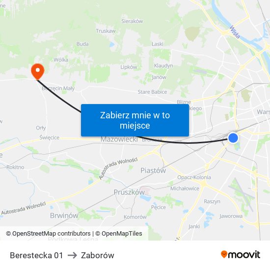 Berestecka 01 to Zaborów map