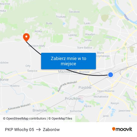 PKP Włochy 05 to Zaborów map