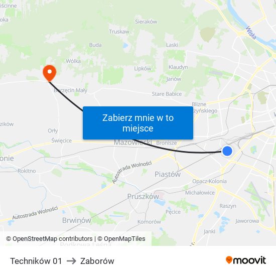 Techników 01 to Zaborów map