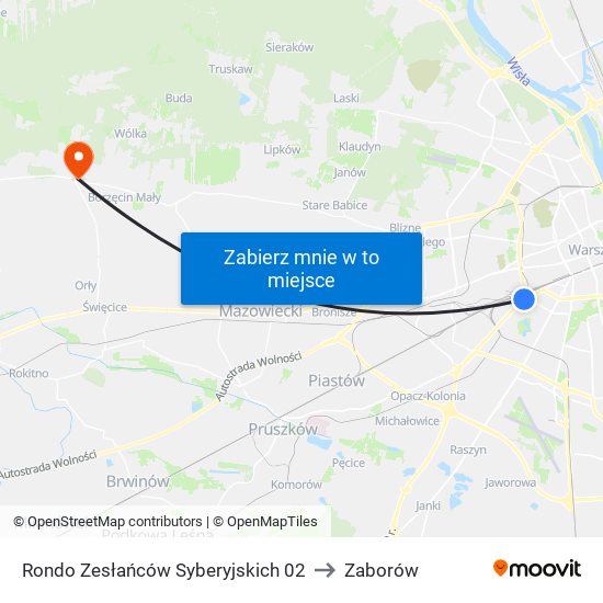 Rondo Zesłańców Syberyjskich 02 to Zaborów map