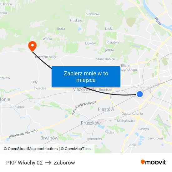 PKP Włochy 02 to Zaborów map