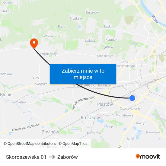 Skoroszewska 01 to Zaborów map