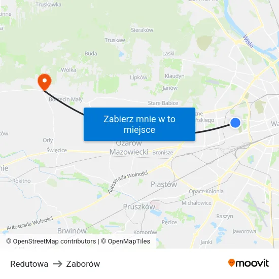 Redutowa to Zaborów map