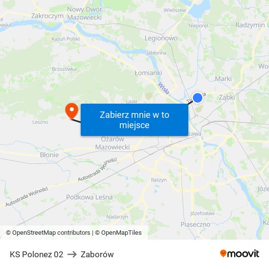 KS Polonez 02 to Zaborów map