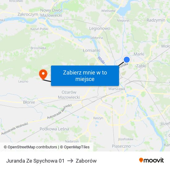 Juranda Ze Spychowa 01 to Zaborów map