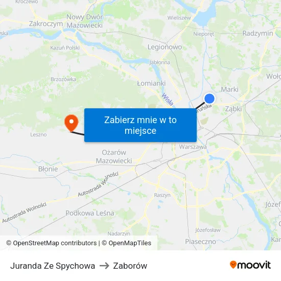 Juranda Ze Spychowa to Zaborów map