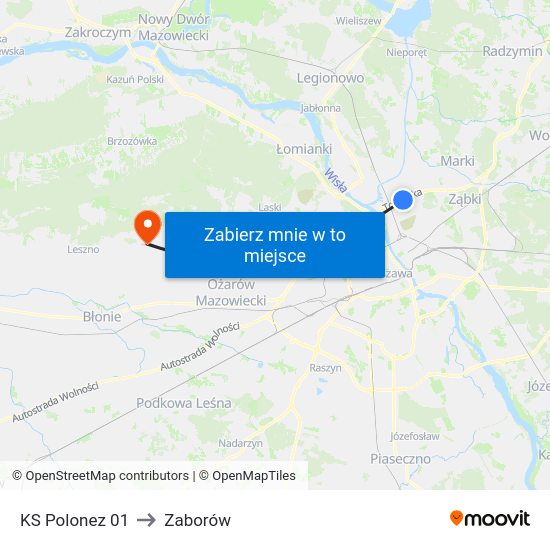 KS Polonez 01 to Zaborów map