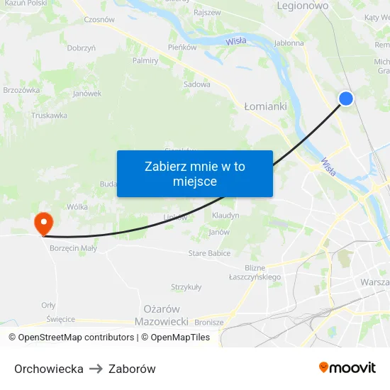 Orchowiecka to Zaborów map