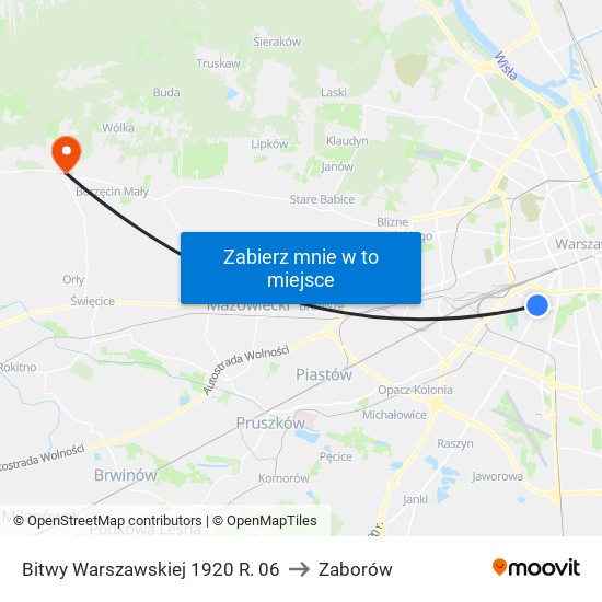 Bitwy Warszawskiej 1920 R. 06 to Zaborów map