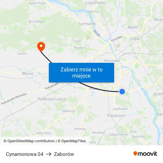 Cynamonowa 04 to Zaborów map