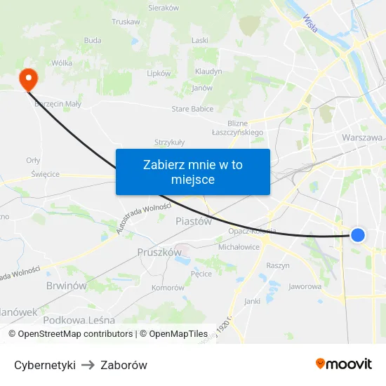 Cybernetyki to Zaborów map