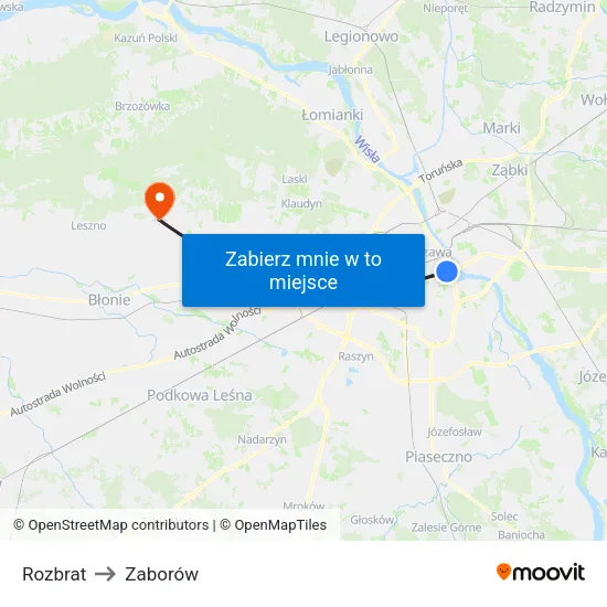 Rozbrat to Zaborów map