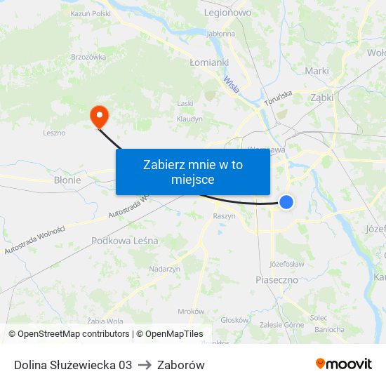 Dolina Służewiecka 03 to Zaborów map