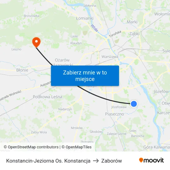 Konstancin-Jeziorna Os. Konstancja to Zaborów map