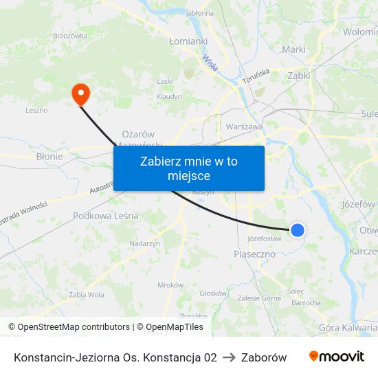 Konstancin-Jeziorna Os. Konstancja to Zaborów map