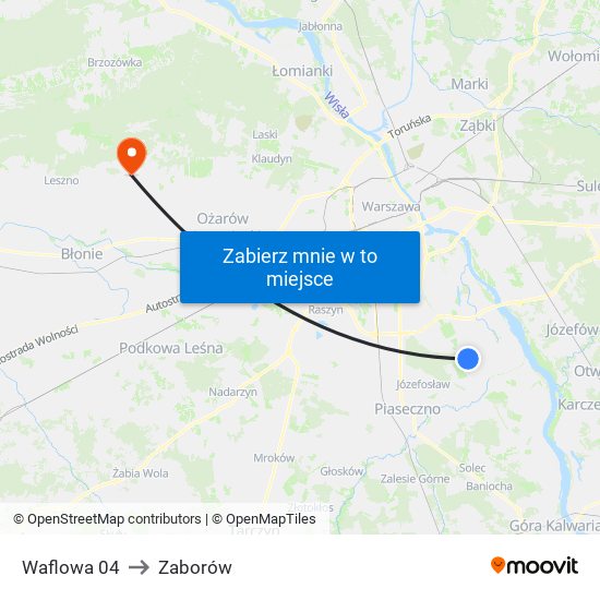 Waflowa 04 to Zaborów map