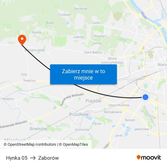 Hynka 05 to Zaborów map