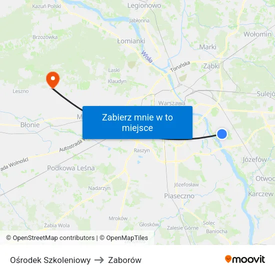 Ośrodek Szkoleniowy to Zaborów map