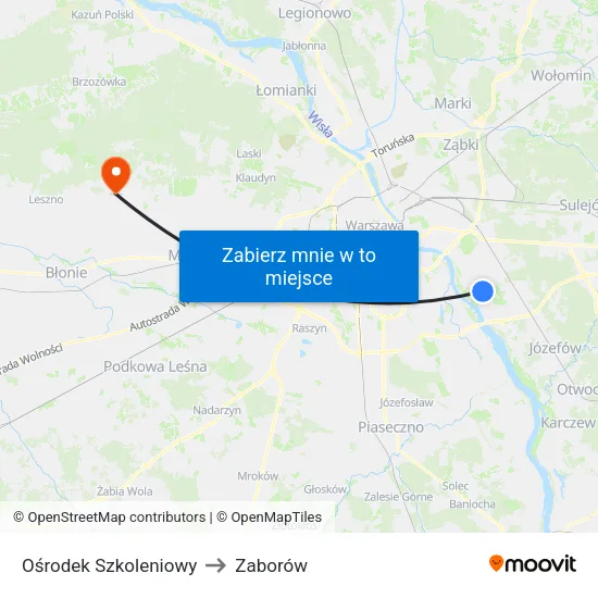 Ośrodek Szkoleniowy to Zaborów map