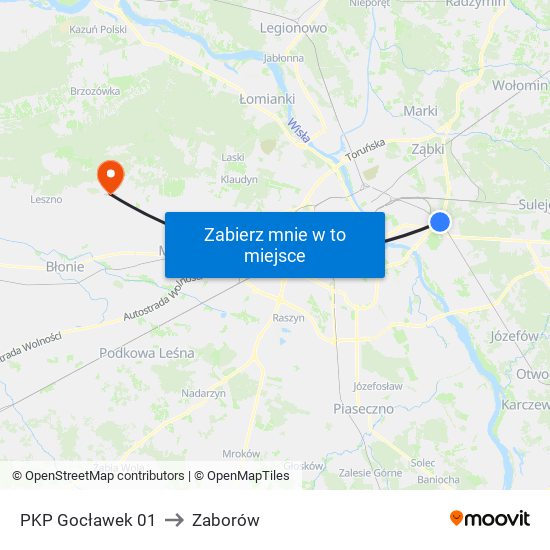 PKP Gocławek 01 to Zaborów map