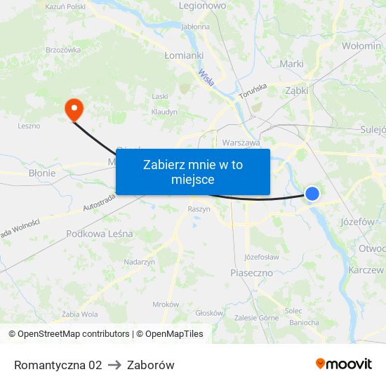 Romantyczna 02 to Zaborów map