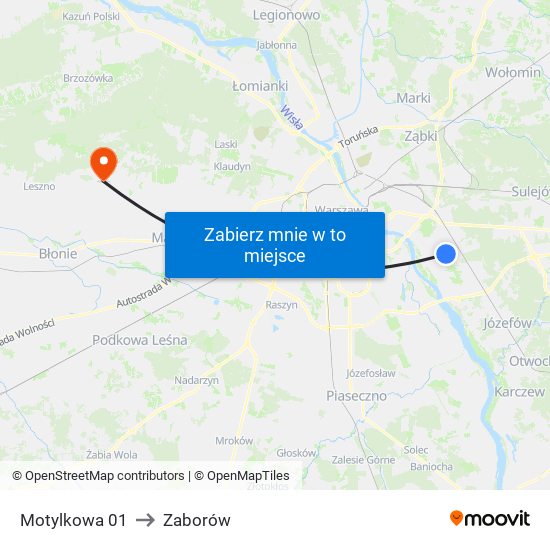 Motylkowa 01 to Zaborów map