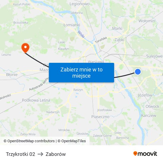 Trzykrotki 02 to Zaborów map