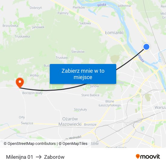 Milenijna 01 to Zaborów map