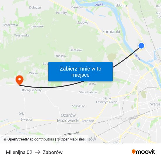 Milenijna 02 to Zaborów map