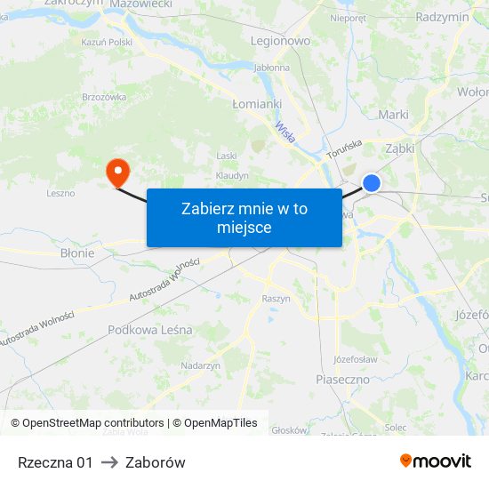 Rzeczna 01 to Zaborów map