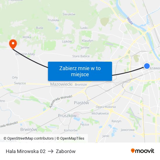 Hala Mirowska 02 to Zaborów map