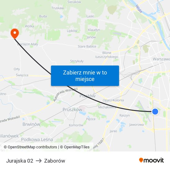 Jurajska 02 to Zaborów map