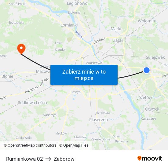 Rumiankowa 02 to Zaborów map