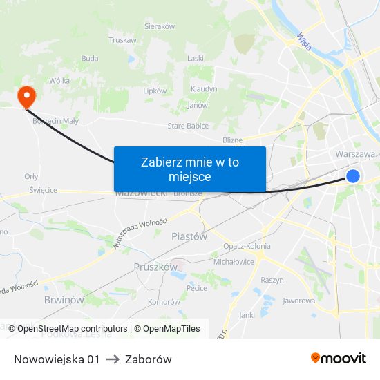 Nowowiejska 01 to Zaborów map