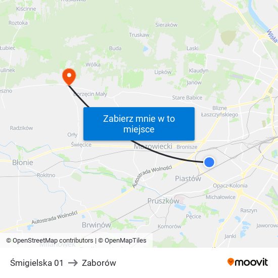 Śmigielska 01 to Zaborów map
