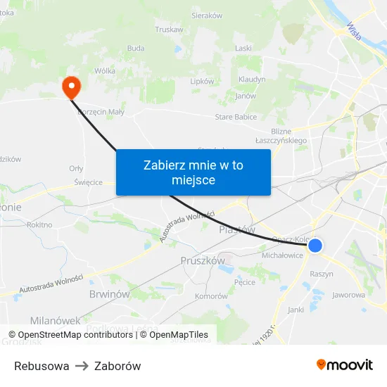 Rebusowa to Zaborów map