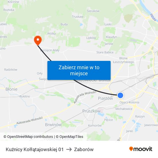 Kuźnicy Kołłątajowskiej 01 to Zaborów map