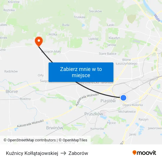 Kuźnicy Kołłątajowskiej to Zaborów map