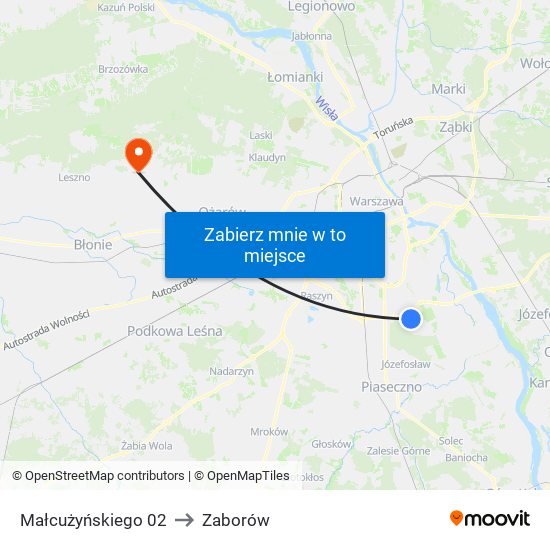 Małcużyńskiego 02 to Zaborów map