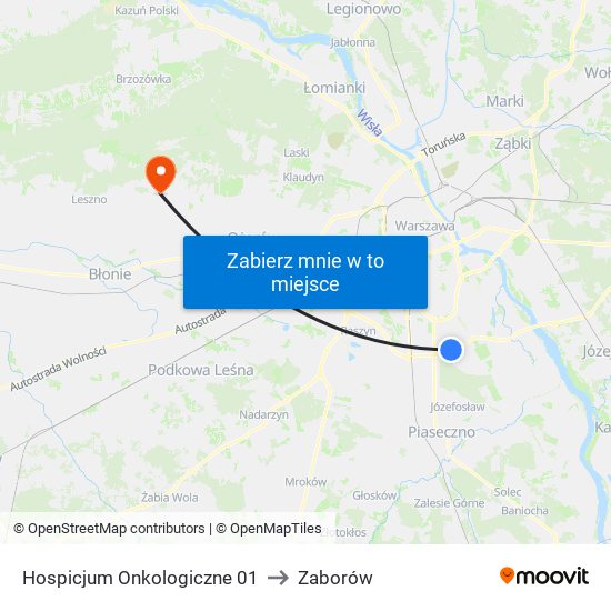 Hospicjum Onkologiczne 01 to Zaborów map