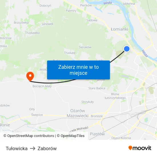 Tułowicka to Zaborów map
