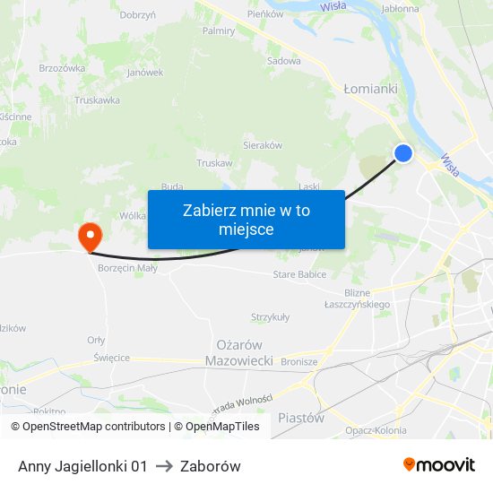 Anny Jagiellonki 01 to Zaborów map