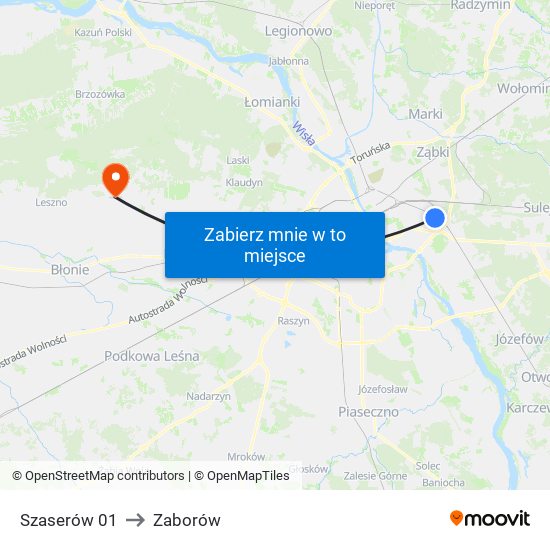 Szaserów 01 to Zaborów map