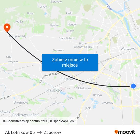 Al. Lotników 05 to Zaborów map