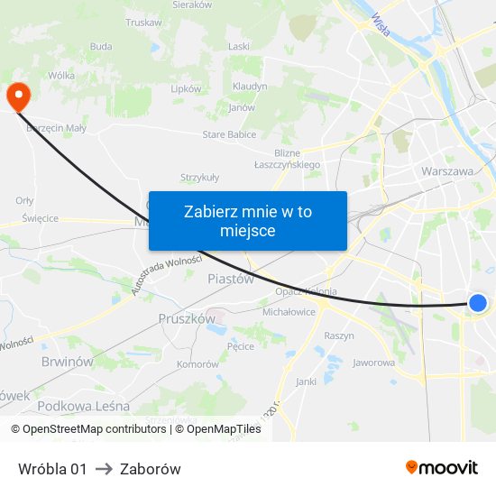 Wróbla 01 to Zaborów map