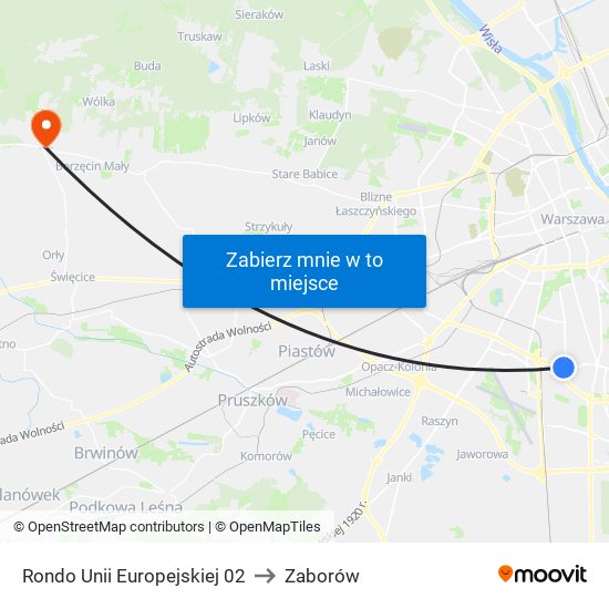 Rondo Unii Europejskiej 02 to Zaborów map