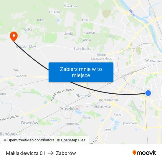 Maklakiewicza 01 to Zaborów map