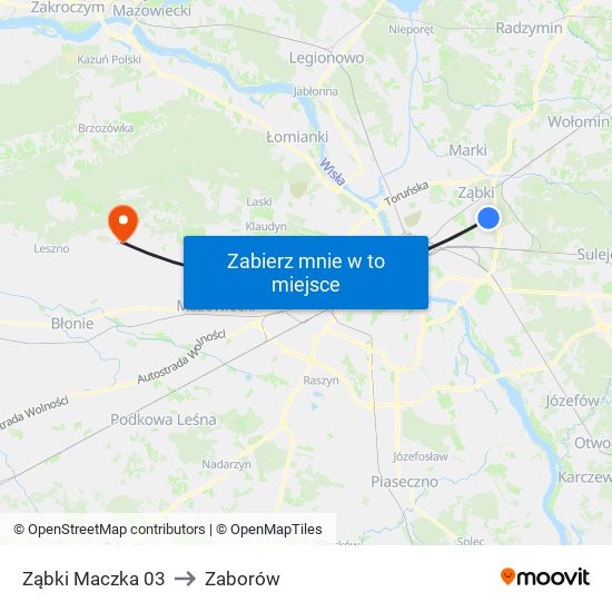 Ząbki Maczka 03 to Zaborów map